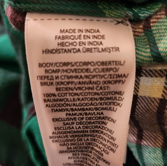 $OLD! 138 Polo Ralph Lauren GREEN& Black Plaid Double Faced Flannel Shirt Sz Lrg - Picture 8 of 9